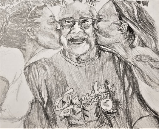 Custom Graphite DRAWING Portrait - THREE or MORE people/pets