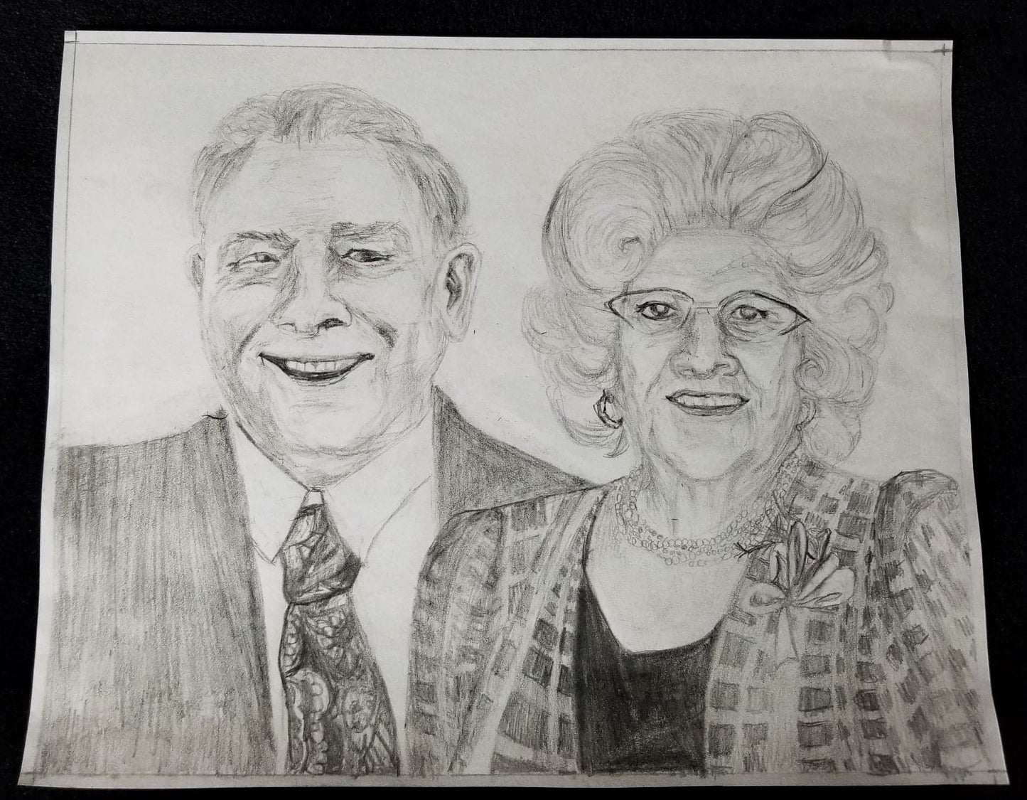Custom Graphite Portrait - ONE or TWO people/pets