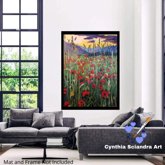 Poppies at Sunset (30" x 40" Acrylic on Canvas)